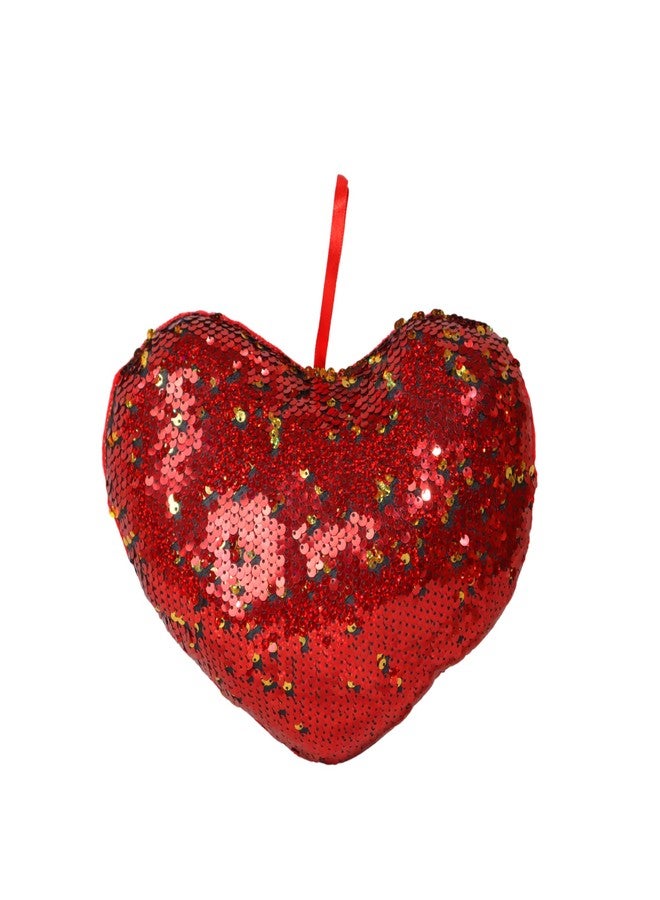 MABLE Reversible Sequin Heart Cushion | Soft Plush Pillow for Girls & Boys | Valentine’s Gift for Couples, Girlfriend & Boyfriend | Home Decor | Decorative Heart Pillow (35 cm) - Image 1